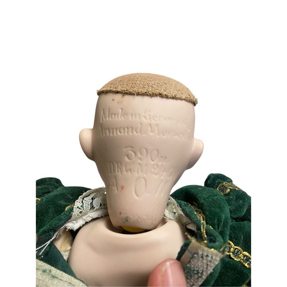 12.5” German Bisque Doll AM 390 6/0 Armand Marseille with Stand - Picture 8 of 11